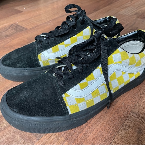 Vans Other - Youth Boys Girls Kids 5.5 Yellow White Checkered Check VANS Sneakers‎ Shoes